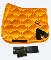 Orange horse saddle pad with elastic training bands – CORE by D Complete Set